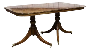 Vintage Regency Style Table in Walnut and Beech Burl, 1980s