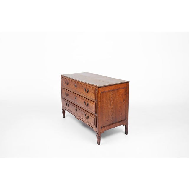 Mid-Century Modern French Rustic Chest of 3 Drawers in Oak, 1850s For Sale - Image 3 of 16