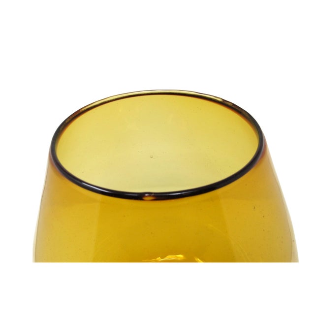 1960s Empoli Oversized Amber Glass Brandy Snifter For Sale - Image 5 of 7