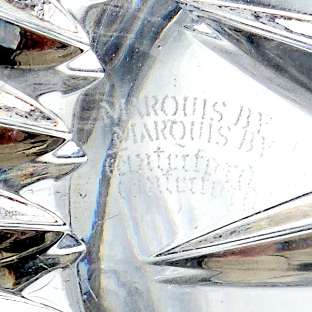 Transparent Marquis by Waterford “Calais” Cut Crystal Bowl With Starburst Base, Signed, 6-Inch For Sale - Image 8 of 8