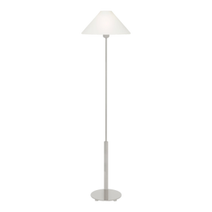 J. Randall Powers by Visual Comfort Signature Hackney Floor Lamp in Polished Nickel with Linen Shade