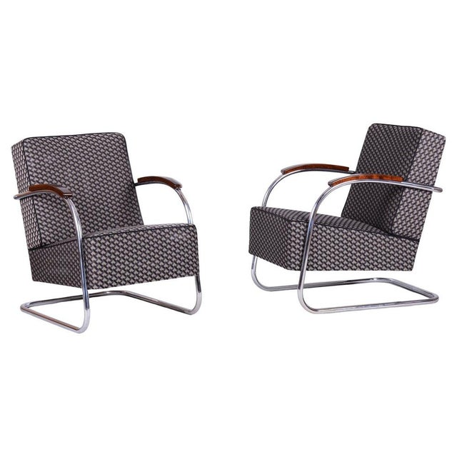 Bauhaus Armchairs in Beech and Chrome from Mücke Melder, Czech, 1930s, Set of 2 For Sale - Image 17 of 17