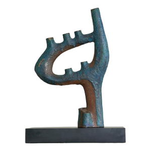 Vintage Brutalist Mid-Century Biomorphic Stoneware Sculpture by Helen Beling