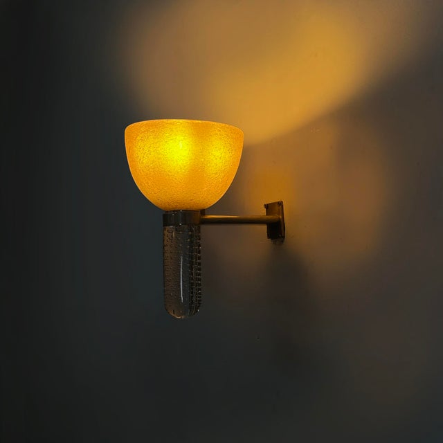 Mid-Century Modern Mid-Century Modern Italian Wall Lamp in Metal and Murano Glass by Archimede Seguso for Seguso Vetri dArte, 1950s For Sale - Image 3 of 17