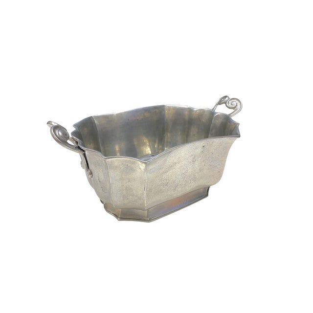 Match Pewter Cosi Tabellini Italian Handmade Centerpiece Bowl or Planter For Sale - Image 9 of 13