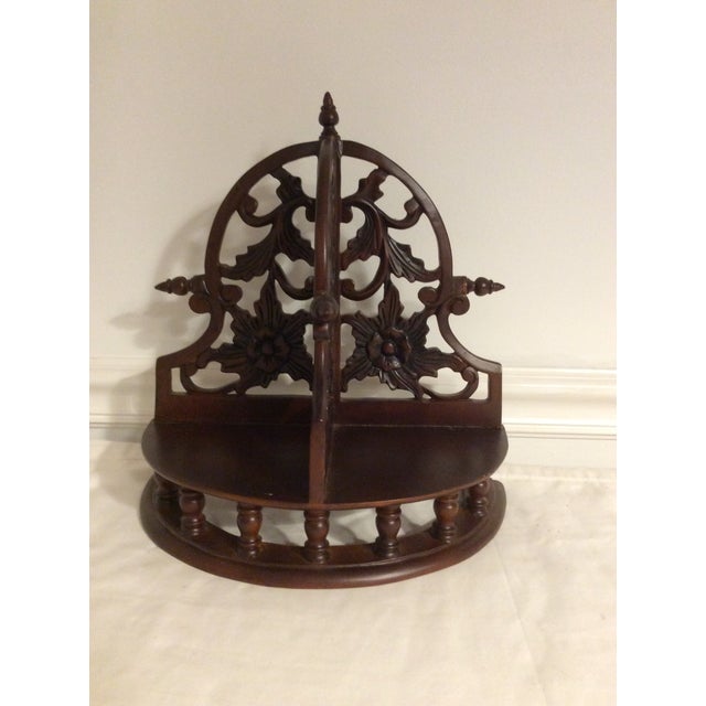 Vintage Mahogany Carved Wall Shelf Chairish