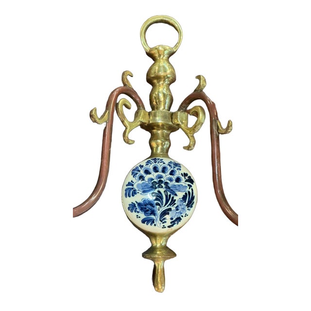 Mid 20th Century Mid 20th Century Dutch Delft Hand Painted Sconces - Pair For Sale - Image 5 of 13