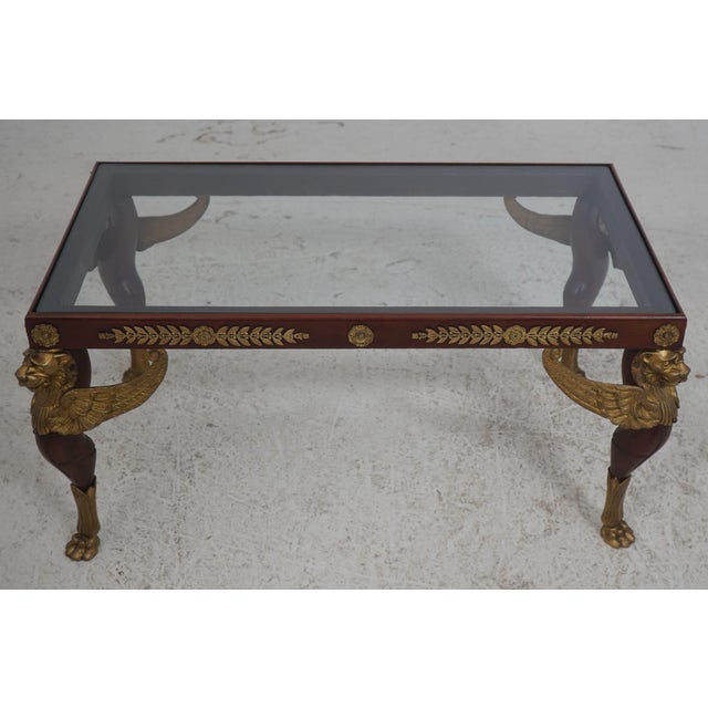Age: C.1860-1880 Details: Replaced Glass Top High Quality Construction Heavy Bronze Winged Eagles & Paw Feet Legs & Ormolu...
