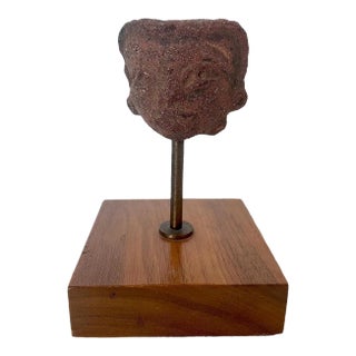 Authentic Pre- Columbian Mayan Artifact Head Mounted For Sale