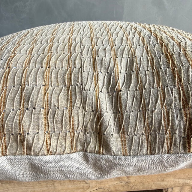 Textile Vintage Textile Lumbar Pillow With Down Insert For Sale - Image 7 of 7