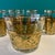 Culver Ltd cocktail set of 8 highball glasses and matching ice bucket. They have a textured applied gold design on them...