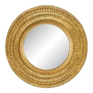 Friedman Brothers The Earl of Lytton Round Mirror in Classic Gold - 45" For Sale