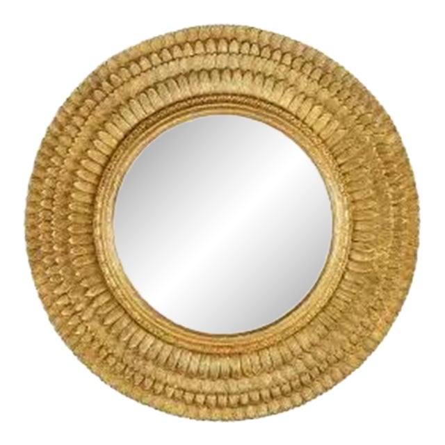 Friedman Brothers The Earl of Lytton Round Mirror in Classic Gold - 45" For Sale