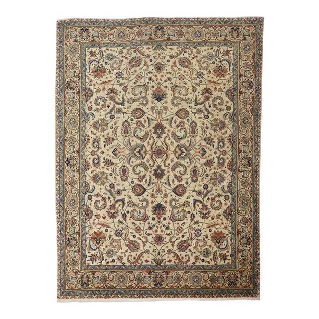 Vintage Persian Tabriz Rug - 09'06 X 12'10 For Sale