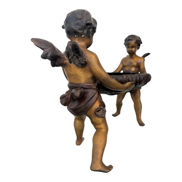 Early 20th Century Vintage French Cherub Bronze Centerpiece For Sale - Image 5 of 5