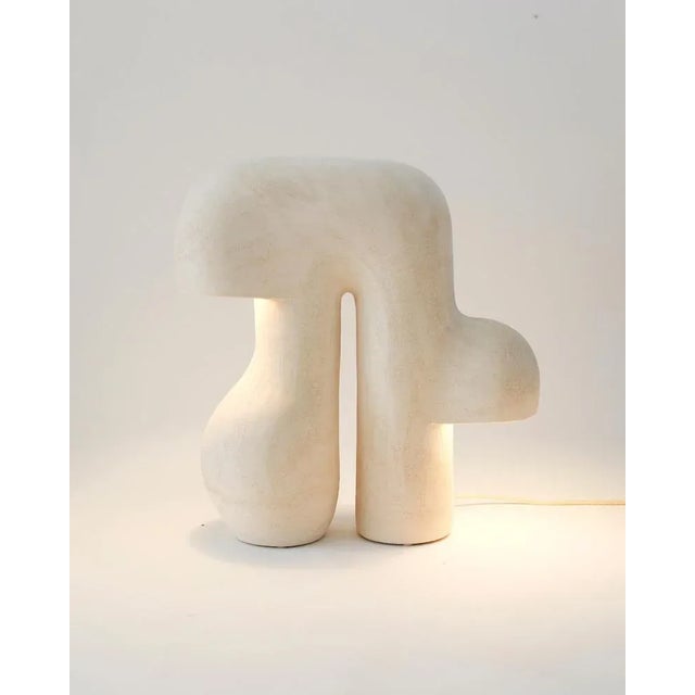 Baume #3 White Stoneware Lamp by Elisa Uberti For Sale - Image 9 of 11