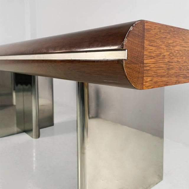 Italian Modern Wooden and Metal Desk by Hans Von Klier for Skipper, 1970s For Sale - Image 9 of 14
