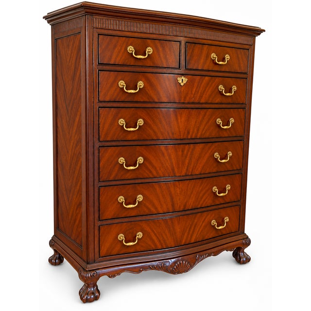 Vintage Drexel Chippendale-Style Seven-Drawer Tall Chest For Sale - Image 9 of 12