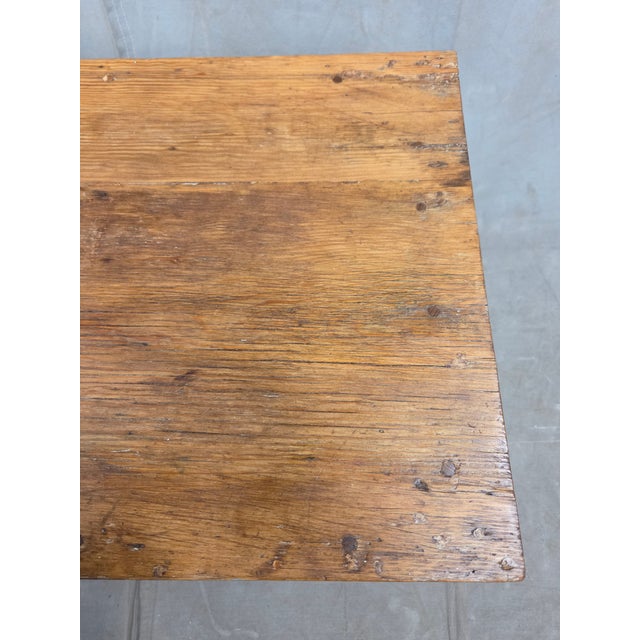 Teal Vintage Rustic Southwestern Painted Pine Coffee Table For Sale - Image 8 of 12