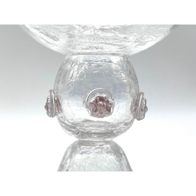 Glass Art Nouveau Bohemian Iridescent Craquelé Glass Goblets attributed to Kralik, 1900, Set of 2 For Sale - Image 7 of 11