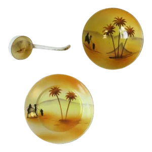 Porcelain Desert Palm Serving Set - Set of 3
