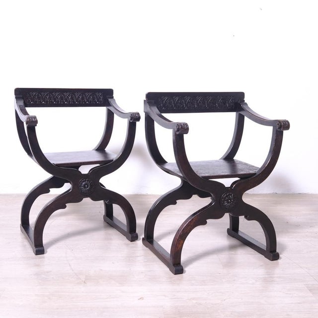 Antique Dante Savonarola Chairs, 1920s, Set of 2 For Sale - Image 6 of 17