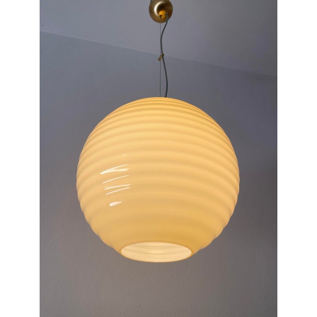 Vintage Modulo S40 Amber Murano Ceiling Lamp by Toso - Massari for Leucos, 1990s For Sale - Image 8 of 16