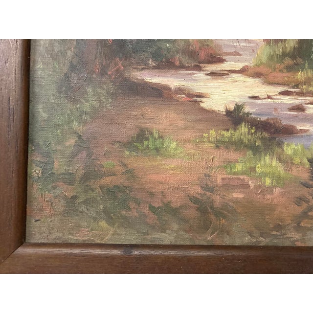 L. Le Royan, Landscape with a Stream, 1950s, Oil on Canvas, Framed For Sale - Image 6 of 13