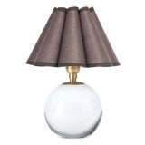 Giorgio Crystal Mini Lamp, Natural Brass with Umber Scalloped Shade For Sale