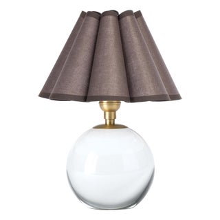 Giorgio Crystal Mini Lamp, Natural Brass with Umber Scalloped Shade For Sale