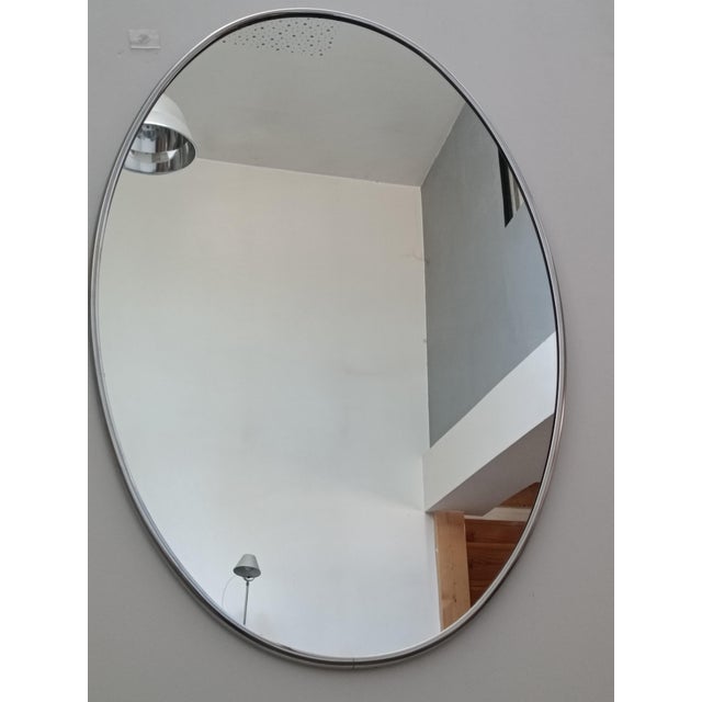 Large Vintage Oval Mirror, Italy, 1970s For Sale - Image 6 of 6