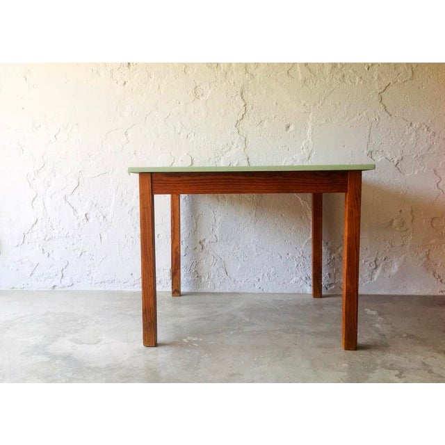 Brown Painted Top Wooden Table, 1950s For Sale - Image 8 of 8