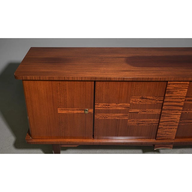 Wood French Mid-Century Modern Sideboard / Buffet With Bar Cabinet, C. 1940 For Sale - Image 7 of 7