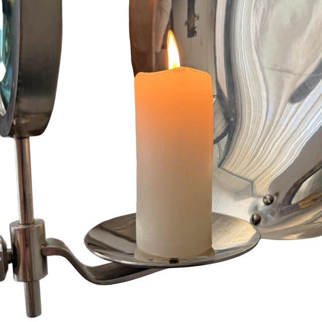 Silver 19th Century American Parabolic Magnifying Medical Candle Sconce For Sale - Image 8 of 18