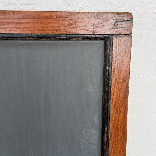 Early 20th Century Large Schoolhouse Oak Framed Slate Chalkboard For Sale - Image 11 of 11