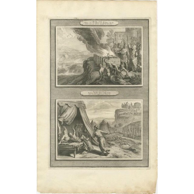 Baroque Pieter Mortier, Balak and Balaam at the Altars and the Zeal of Phinehas, 1700, Engraving For Sale - Image 3 of 12