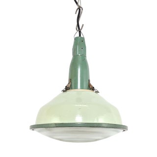 Vintage Enamel Pendant Lamp, 1950s For Sale