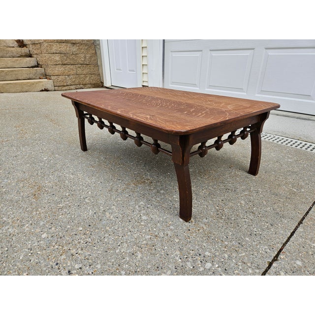 Antique Oak Stick and Ball Low Side Table or Stand For Sale - Image 9 of 16