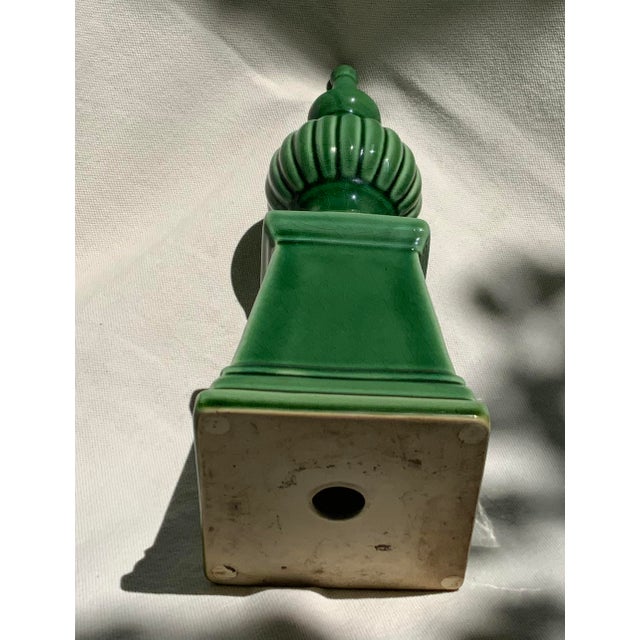 Green English Green Glazed Ceramic Garden Finial, C. 1950 For Sale - Image 8 of 18