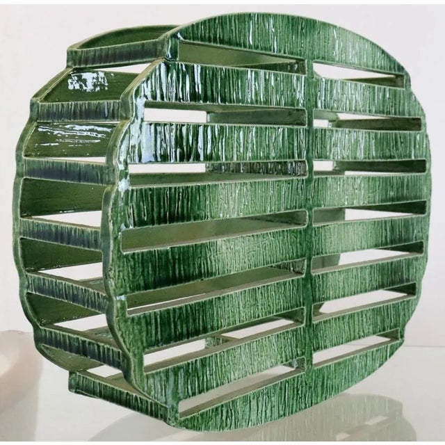 Green Mid-Century Ceramic Green Artwork For Sale - Image 8 of 8