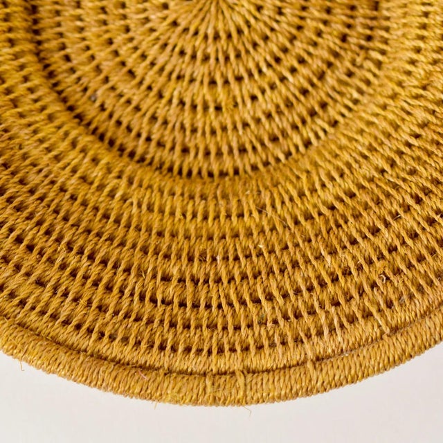 Early 20th Century Sisal Handwoven Ochre Basket Eswatini 6inch For Sale - Image 4 of 8
