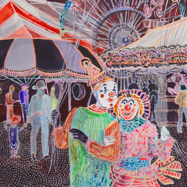Paper 'Greatest Show' by Audrey Dygert, Circus, Merry-Go-Round, Fun Fair, Balloon, California For Sale - Image 7 of 10