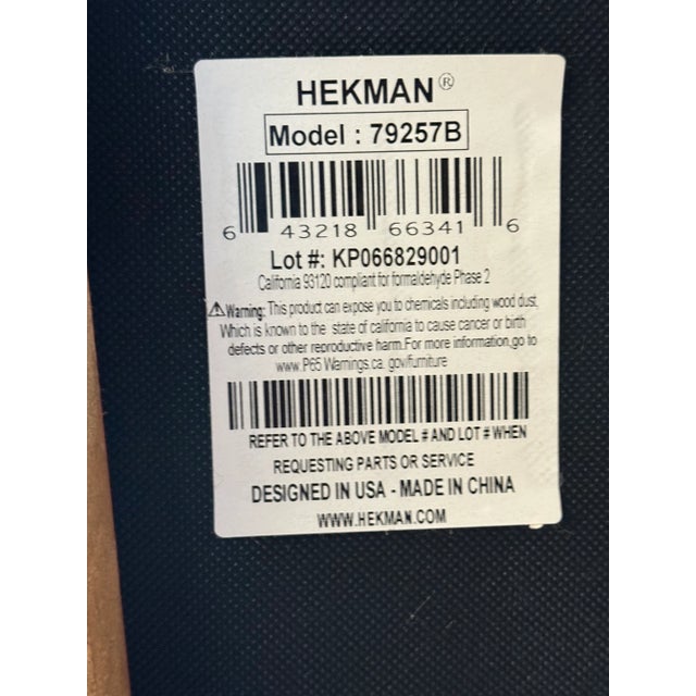 Wood Hekman Black Leather Executive Brown Desk Chair For Sale - Image 7 of 8