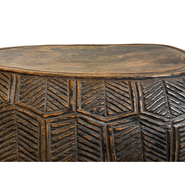 Mid 20th Century Vintage Burkina Faso Tropical Tribal Turtle Low Stool For Sale - Image 5 of 7
