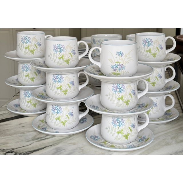 Cornflower Blue Vintage Noritake Progression Bewitch Pattern - 39 Pieces For Sale - Image 8 of 18