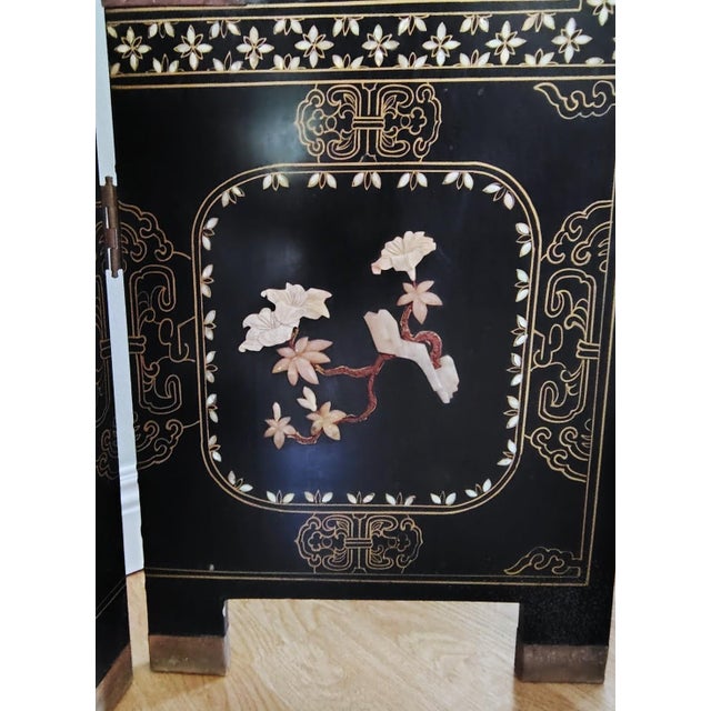 Mid 20th Century Chinese Export Six Panel Carved Soapstone Coromandel Screen For Sale - Image 14 of 16