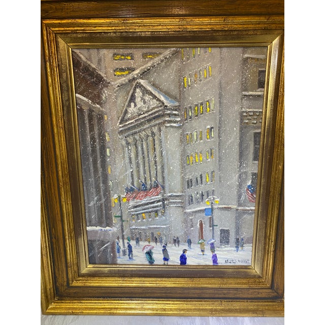 Christopher Willett Wall Street New York Stock Exchange Oil Painting