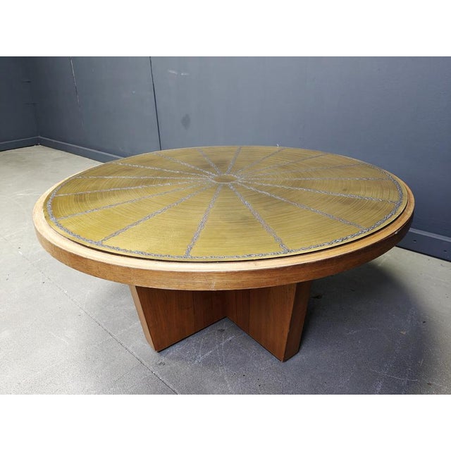 1960s Scandinavian Etched Brass Coffee Table, 1960s For Sale - Image 5 of 12