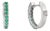 VRJewels Round Cut Emerald & Diamond Transitional Hoop Earrings in 18k Gold- A Pair For Sale