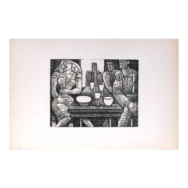 Marcel Gromaire, Tavern, Original Etching, 1952 For Sale